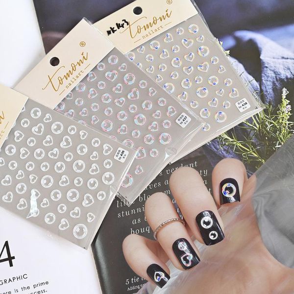 

stickers & decals 1sheet 5d bubble design nail art sticker lovely vivid colorful ultra-thin self-adhensive decal back glue manicure tips, Black