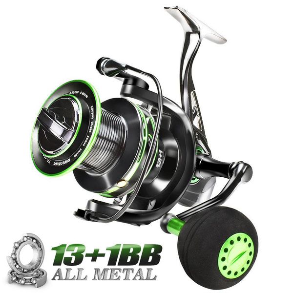 

spinning reel big distant wheel aluminum alloy spool handle 13+1bb fishing reel spinning wheel sea surfcasting pesca