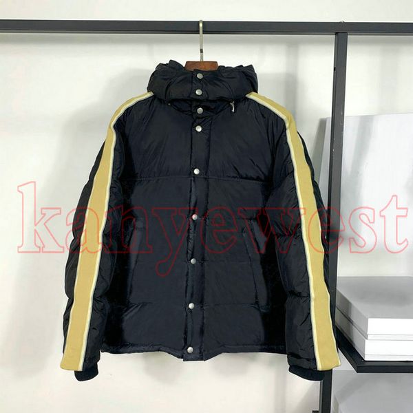 

2021 winter classic letter print down jackets mens warm outwear windproof detachable reflective jackets womens designer down jacket, Black