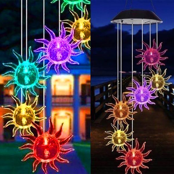 

2021 new in the open wind trolley courtyard windbell lustre landscaping proof ip65 multicor solar light lamp 4byq