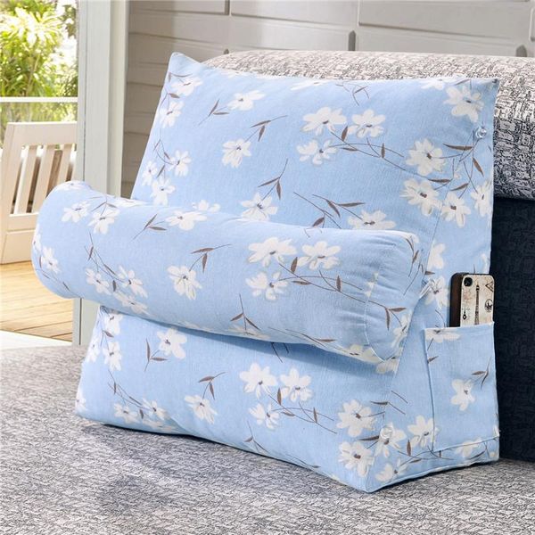 

pillow cotton linen adjustable height triangular backrest cushion for sofa cushions bed rest back support body