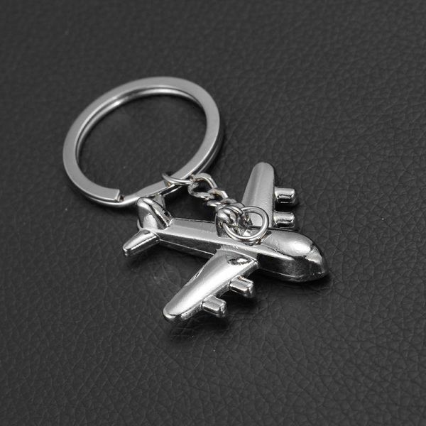 

keychains 3pcs men's keychain zinc alloy key chain metal creative simulation american airlines practical gifts, Silver