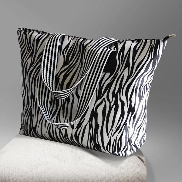 

shoulder bags beach bag women nylon totes jumbo large capacity big striped print letter shopping brand 2021 spring summer
