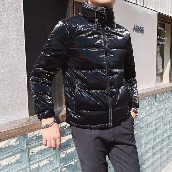 

men's down & parkas fashion 80% gray duck winter jacket men clothes 2021 stand collar casual slim fit outwear thick warm coat 3, Black