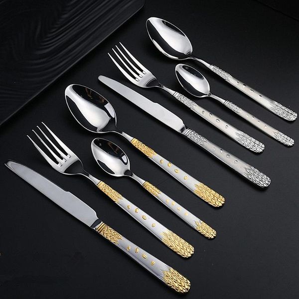 

24pcs western tableware fork spoon knife set cutlery set stainless steel silverware dinnerware wedding party dropshipping