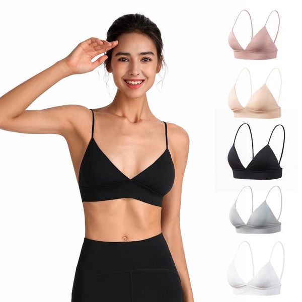 

new woman v cup underwired sleep seamless underwear soft comfortable bra ultra-thin thin cotton cup plump big bras, Red;black