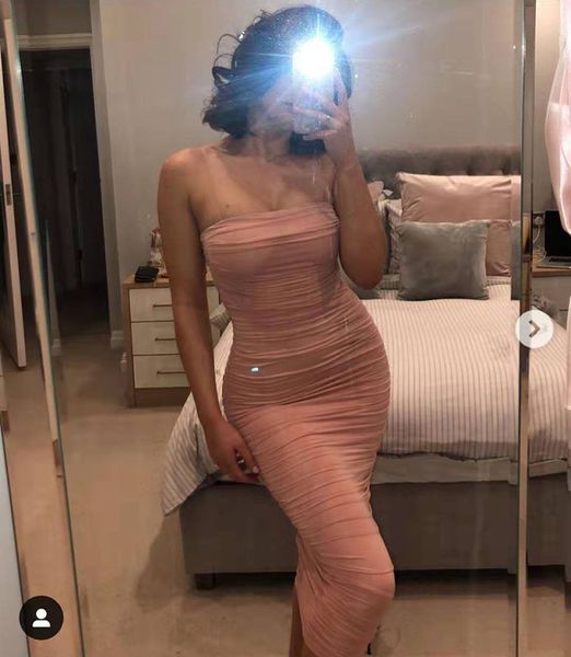 

2021 robe de soriee tea length pleats cocktail es new arrival spaghetti straps party gown bodycon vestido coctel corto r008, Black
