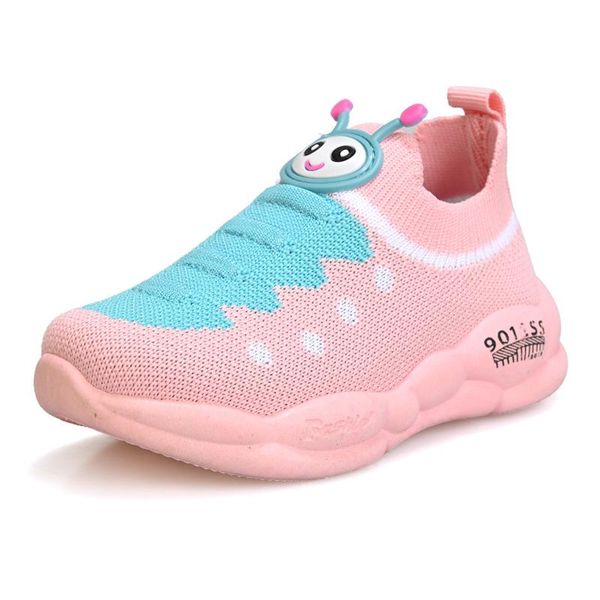 

sneakers lovely girls boys sport stretch mesh shoes cartoon infant kids baby running breathable basket, Black;red