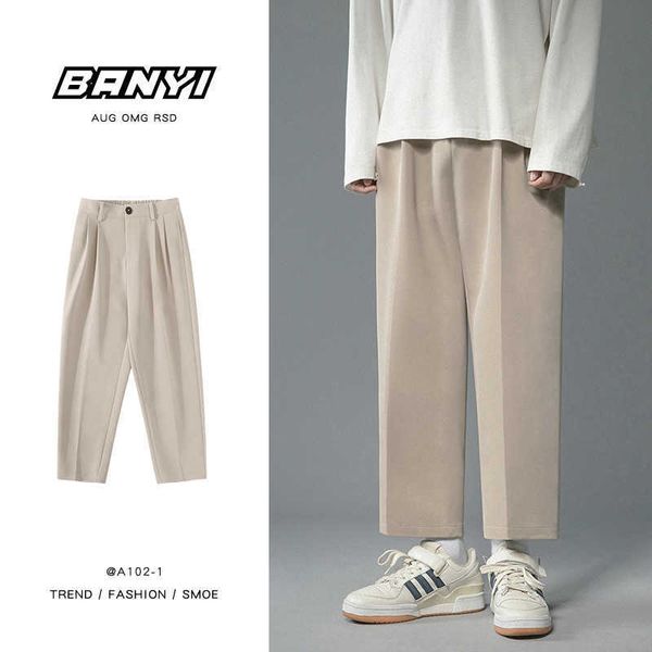 

privathink solid color men's wide legs korean men casual harem pants streetwear male trousers 3xl 210930, Black