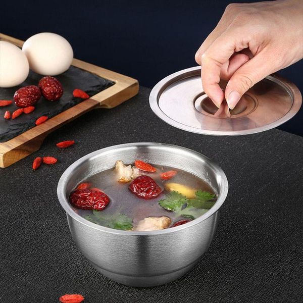 

bowls stainless steel bowl with cover egg vegetable kitchen tableware