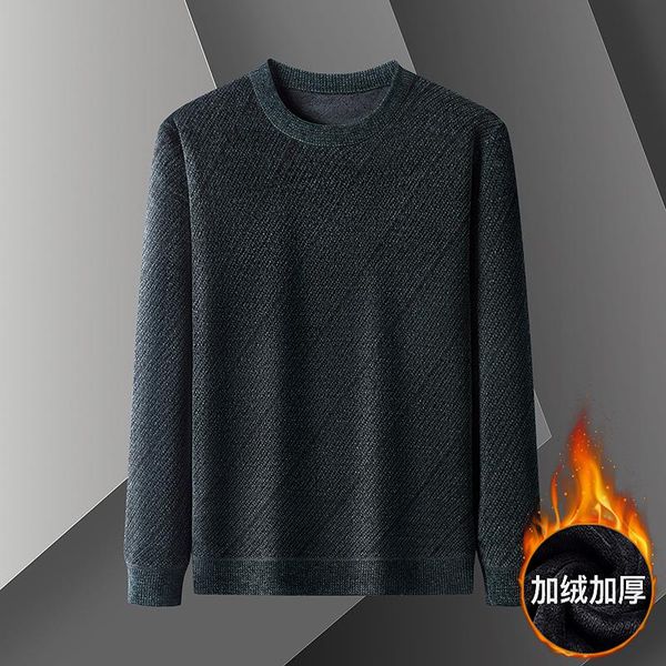 

men's sweaters sweater solid color thermal underwear casual round neck pullover bottoming shirt long-sleeved warm men -3xl, White;black