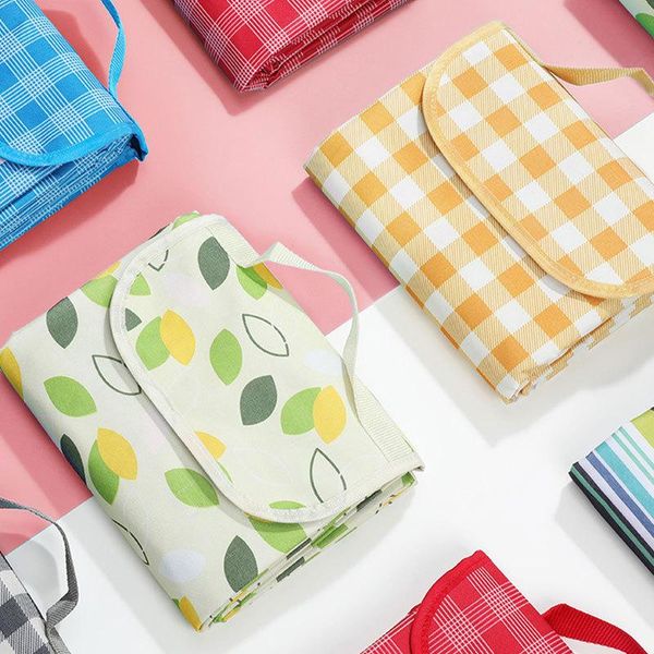 

outdoor pads waterproof oxford foldable camping mat widen picnic plaid beach blanket 200x220cm baby multiplayer