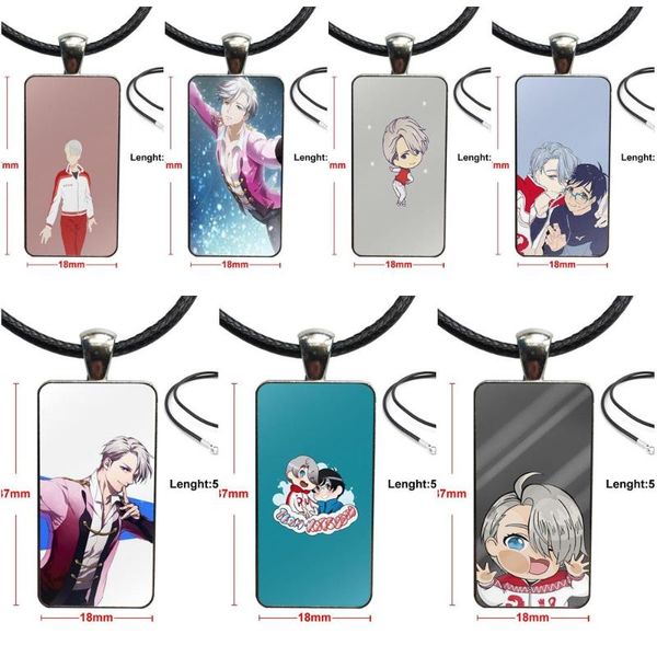 

pendant necklaces anime yuri on victor nikiforov glass galaxy necklace women steel plated jewelry for men, Silver