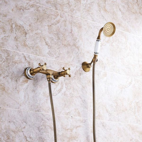 

shower faucets antique brass ceramics bathtub faucets rain shower handheld bathroom sanitary wall mount mixer tap