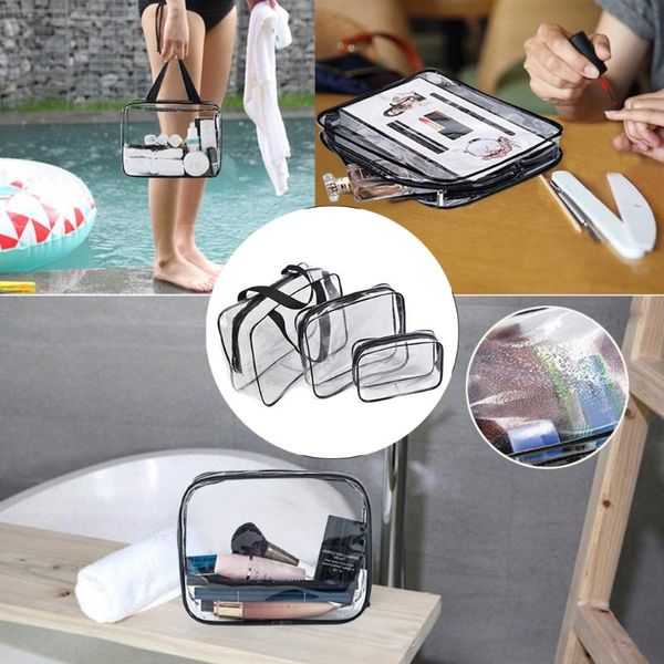 

cosmetic bags & cases 3 pcs waterproof transparent storage pouch makeup bag