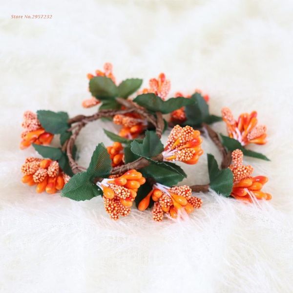 

candle holders k4ua 6 pcs christmas garland candlestick simulation orange berry wreath holder