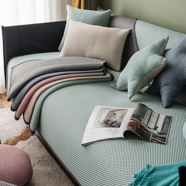

chair covers breathable sofas cover sofa cushion summer couch for living room ice silk anti-slip cool pillowcase and pillow