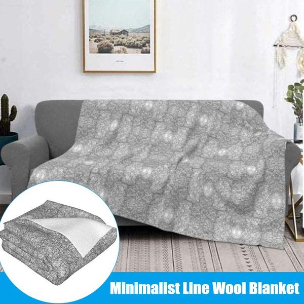

blankets minimalist line wool blanket super soft micro-decorative bedspread summer lightweight warm flannel