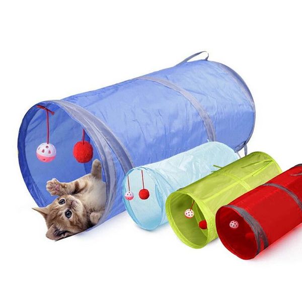 

cat toys tunnel toy 2 holes pet play tubes balls collapsible crinkle kitten puppy ferrets interactive dog