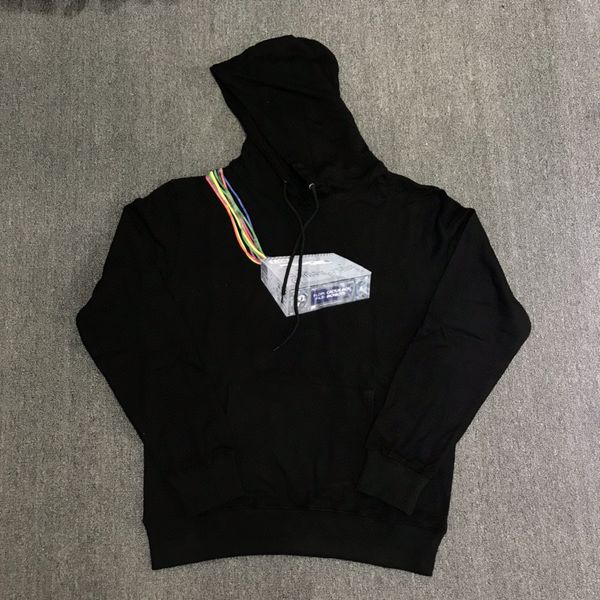 

men 3d colorful printed hoodies long sleeve novelty fleece hoodie designer sweatshirt, Black