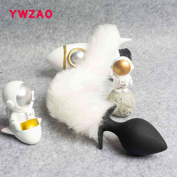 NXY Cockring Giocattoli del sesso anale YWZAO Training 18+ White Sexy Men Plugs Silicone Females Adult Toy Tail Shop Ass But Tools Tentacolo per donna Toyes Toys 1123 1124