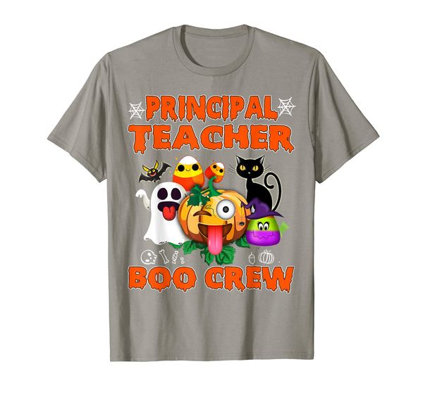 

cat pumpkin candy ghost shirt principal teacher boo crew, White;black