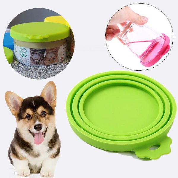 

kitchen storage & organization 1pc 3 in 1 silicone pet canned lid sealed food can covers for puppy dog cat fresh cap cover dogs cats