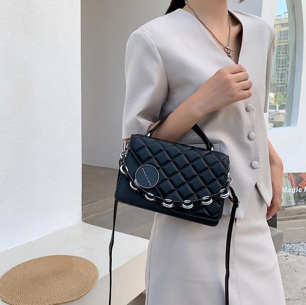 

small square bag rhombic chain texture ladies handbag messenger bags