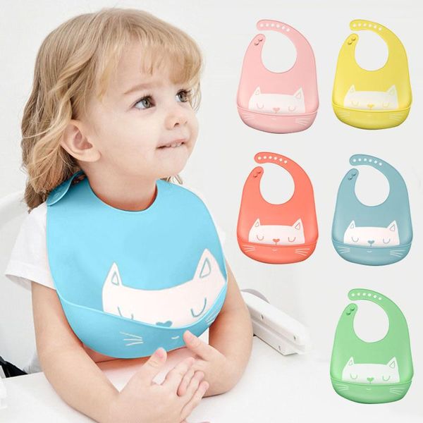 

bibs & burp cloths baby waterproof silicone feeding saliva towel born cartoon aprons adjustable bandana