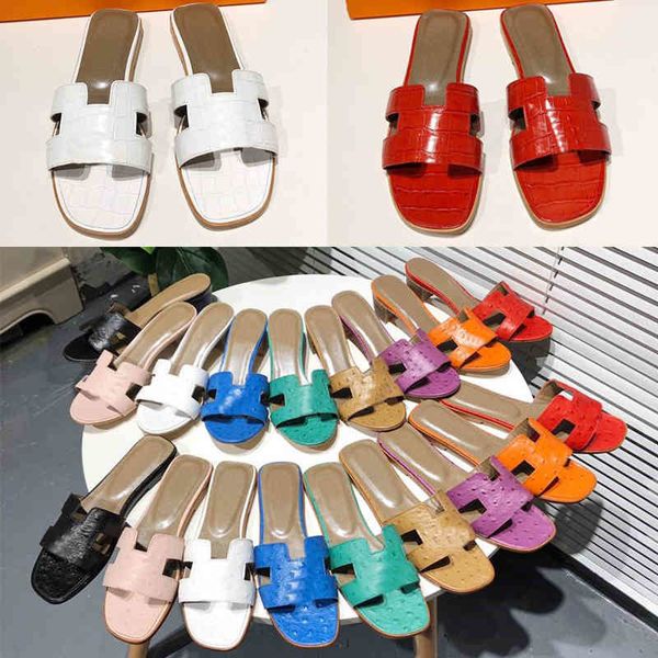 

[]preferential classics woman shoes slipper leather flat sandals fashion slides slide rubber ladies beach women zlh, Black