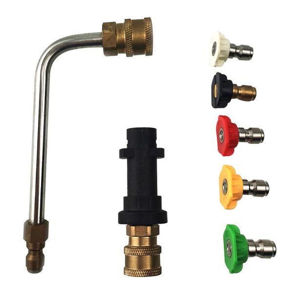 

water gun & snow foam lance pressure washer adapter + 90 degree extension wand 5 tips for karcher