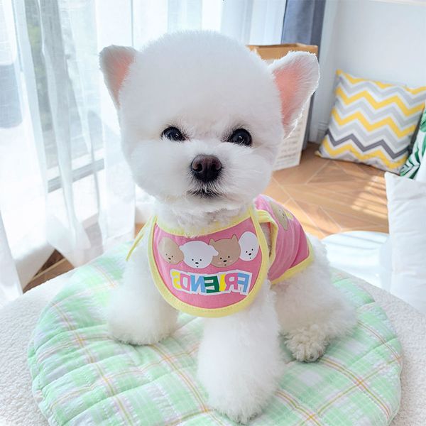 

dog pet saliva scarf vest set summer thin cat teddy bear bomei small dog clothes