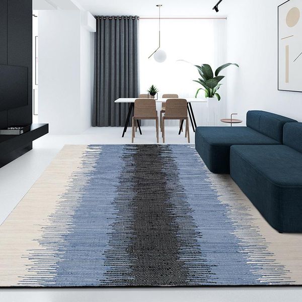 

carpets modern nordic blue gray abstract rug art minimalist carpet for living room big size chenille fabric bedroom 230x 160
