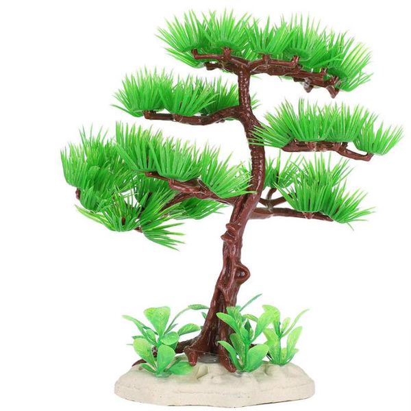 

tree artificial pine plastic easy to artificial plant ornament aquarium bonsai plant decoration for aquarium fish tank