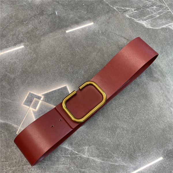 

Womens Luxury Designer Leather Belt Big Letter V Wide Buckle Designer Belts For Women Fashion Waistband Girdle Woman Ceinture 7.0cm Nice, Black;brown
