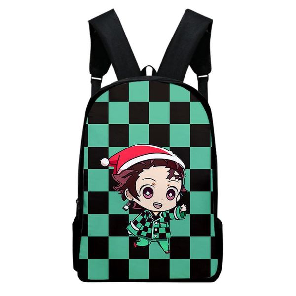 

backpack merry christmas demon slayer bags teenager boys girls students school oxford waterproof travel backpacks