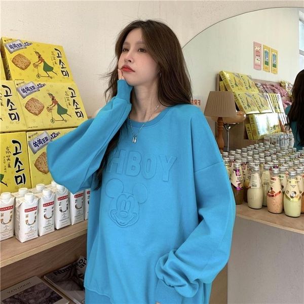 

women's hoodies & sweatshirts of autumn clothing loose korean style long sleeve m, Black