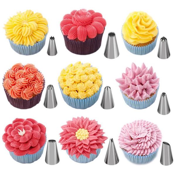 

cake decorating set, pink cupcake decorating kit baking supplies, 44 numbered icing tips and frosting tools for cake diy 83pcs