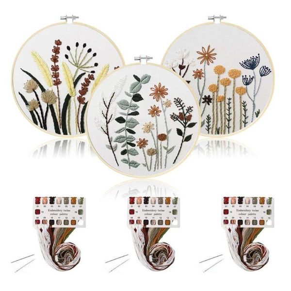 

other arts and crafts 3sets embroidery kit for diy flower pattern tool set with hoop