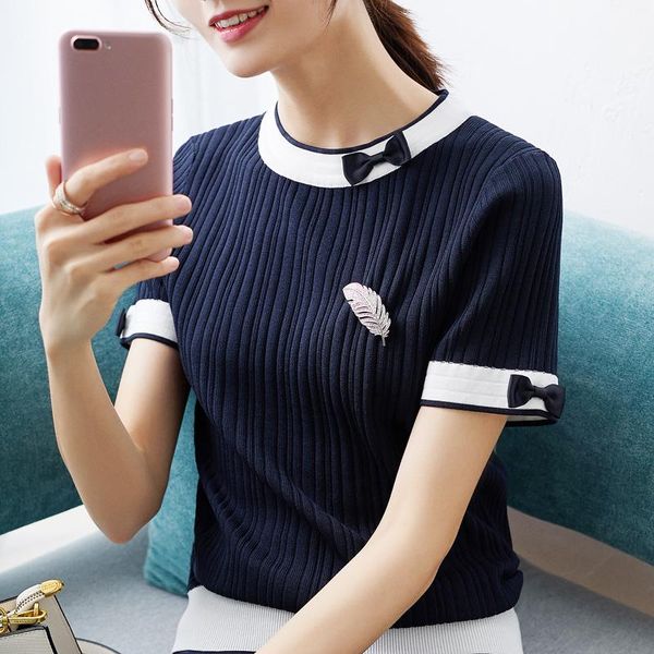 

women's t-shirt es wind butterfly silk knitting coat t shirt can customized big size, White