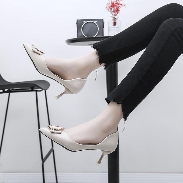 

dress shoes women high heels female pumps solid pointed toe wedding spring autumn elegant offical ladies u14-29, Black