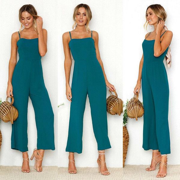 

women's jumpsuits & rompers 2021 brand style fashion women knitting sleeveless solid pants suspenders playsuit, Black;white