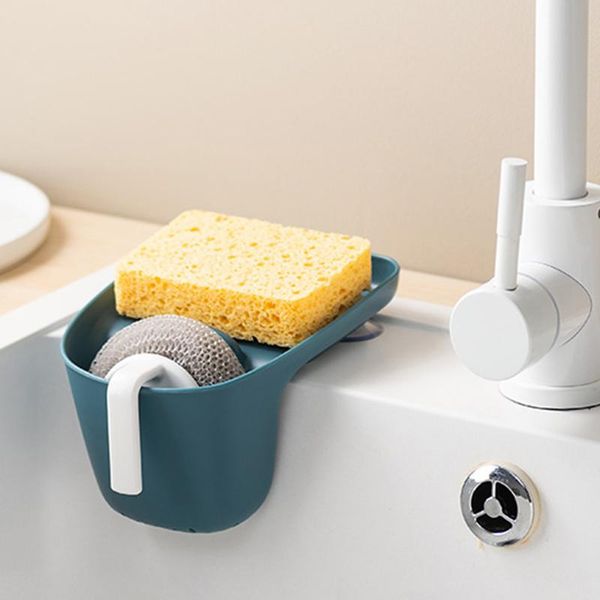 

storage bottles & jars nordic style pp drain rack sponge holder suction cup basket home organizer kitchen accessories for cleaning brush soa
