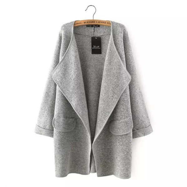 

women's sweaters fashion ethnic wind knit cardigan loose lrregular lapel sweater jacket long sleeve solid lady females, White;black