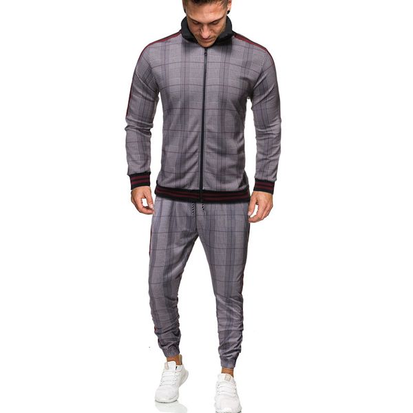 

tracksuit sport suit men's 3d digital printing leisure in autumn and winter 2021 11, Gray