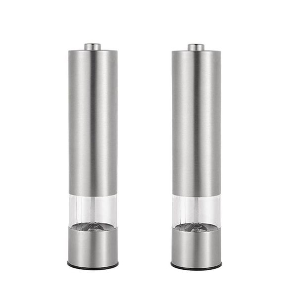 

other home decor 2pcs electric salt and pepper grinder mill stainless steel spices cutter kitchen seasoning tools for cooking