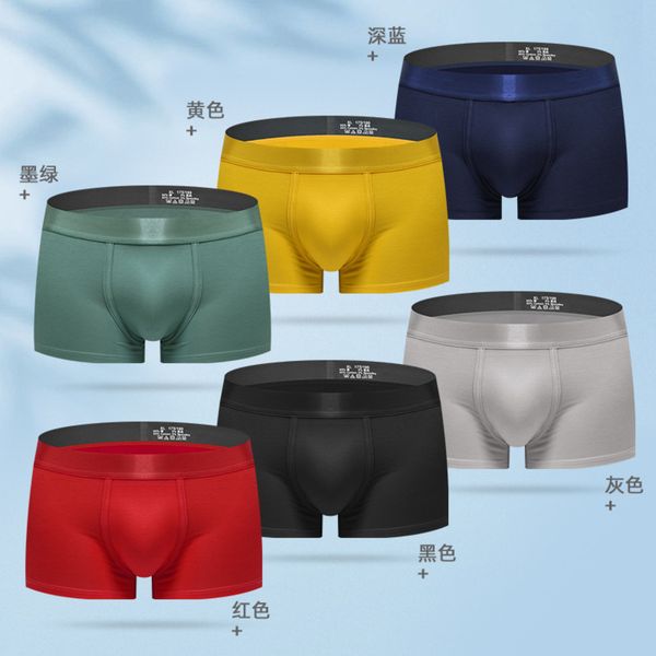 

a05 men's cotton medium waist flat corner breathable underwear head sexy, White;black