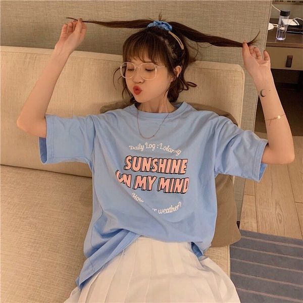 

2021 new harajuku kawaii short-sleeve of summer 's women from cartoons t-shirts young school shirt t-shirt clothes 126r, White