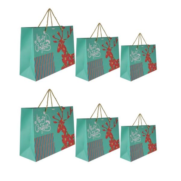 

gift wrap 6pcs paper gifts packing bags christmas storage boxes (assorted color)