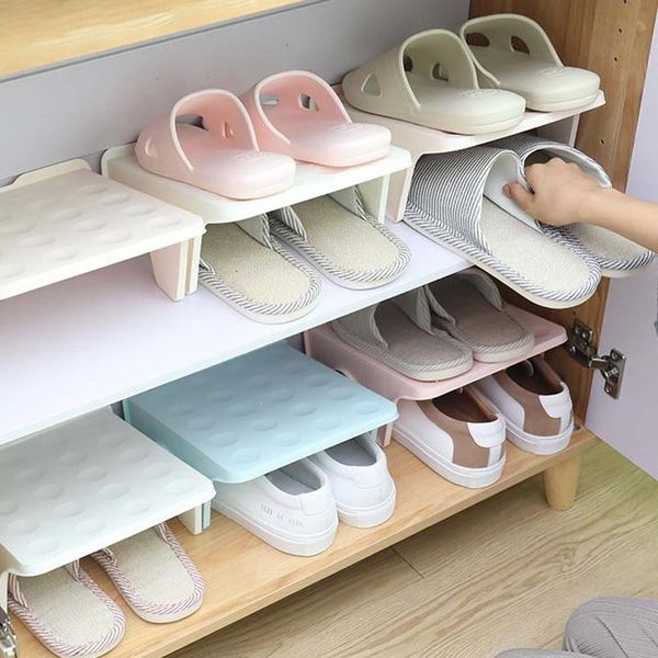

hooks & rails shoe rack home double storage plastic integrated care simple modern shoes shelf save space